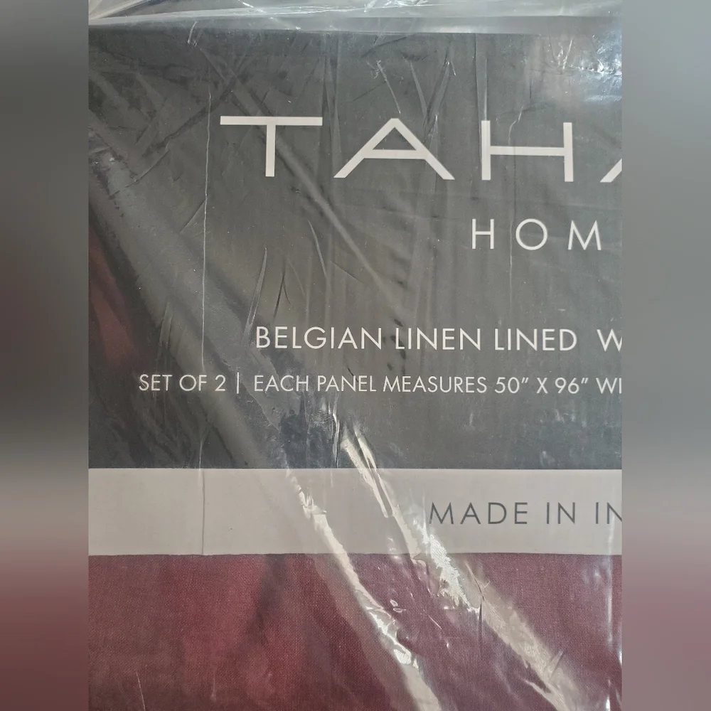 Tahari home dark red Belgian linen lined wide‎ 50